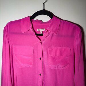 JUICY COUTURE Silk Sloane Blouse - Pink - Size 0